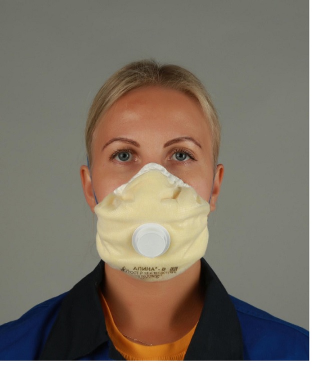 Респиратор АЛИНА-В клап КРАСКА НЕФТЕХИМИЯ,  хлор.12ПДК FFP2