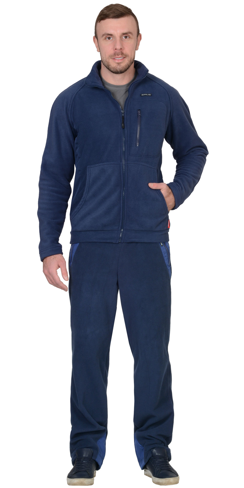 Куртка флисовая АКТИВ синяя отделка Дюспо синяя. 280 гм.кв.