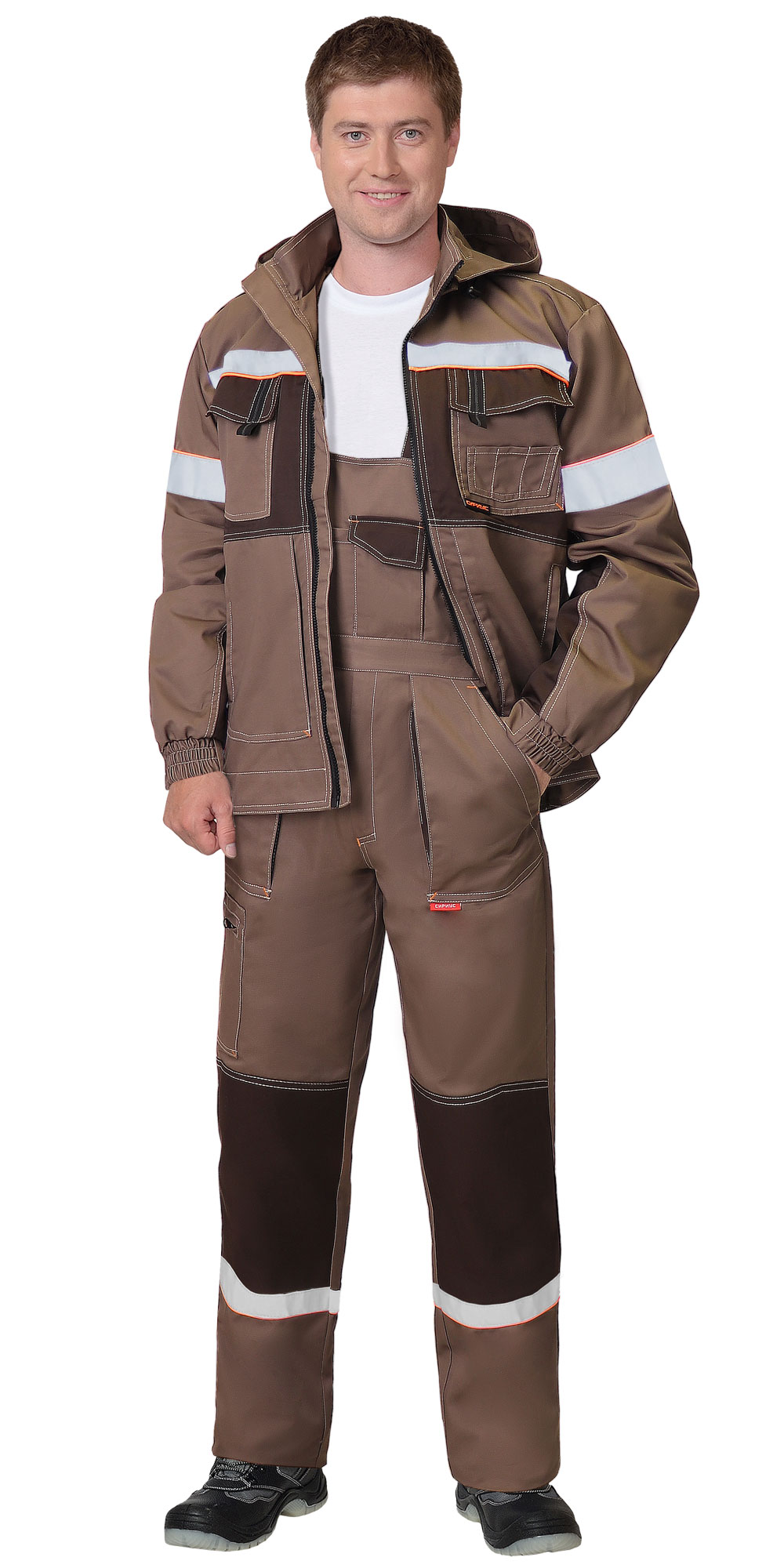 Костюм РОДОС с СОП кур+ПКомб; капюшон. св/коричн.+т/коричн Размер 64-70 Рост 5/6